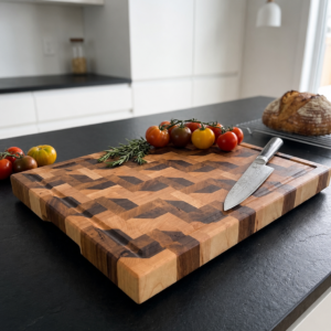 End Grain Cutting Board – Zig-Zag Pattern